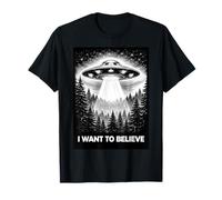 Alien Space Craft Voglio Credere UFO Misterioso Incontro Maglietta