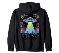 Alien Spaceship Beaming EDM Musica e tifo Fan Felpa con Cappuccio