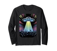 Alien Spaceship Beaming EDM Musica e tifo Fan Maglia a Manica