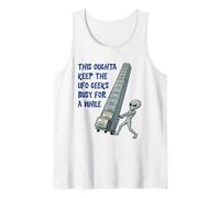 Alien Spingere Top-Secret UFO File Divertente Sci Fi Grafica Canotta