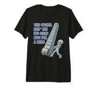 Alien Spingere Top-Secret UFO File Divertente Sci Fi Grafica Maglietta Premium