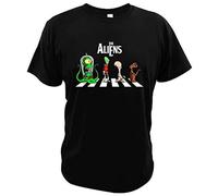 Alien T Shirt Et American Science Fiction Extraterrestrial Film Creative Design On Abbey Road T-Shirt Men Tops Tee Black M
