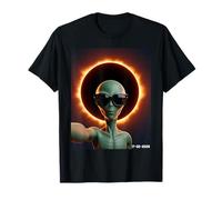 Alien Taking Selfie with Solar 2026 Eclipse Wearing Glasses Maglietta