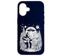 Alien UFO Bigfoot Meetup,Bigfoot che suona la chitarra nel bosco Custodia per iPhone 16