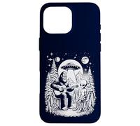 Alien UFO Bigfoot Meetup,Bigfoot che suona la chitarra nel bosco Custodia per iPhone 16 Pro Max