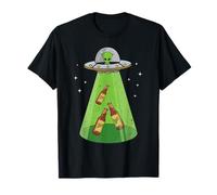 Alien UFO Birra Umorismo Extraterrestre Spazio Divertente Design Maglietta
