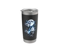 Alien UFO Greys Full Moon Storm Space Design monocromatico Bicchiere termico in acciaio inox doppia parete