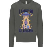 Alien UFO i Want To Be Lasciando Bambini Felpa Maglione