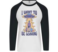 Alien UFO i Want To Be Lasciando Uomo L/S Baseball T-Shirt