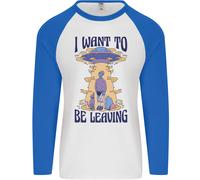 Alien UFO i Want To Be Lasciando Uomo L/S Baseball T-Shirt