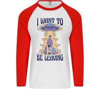 Alien UFO i Want To Be Lasciando Uomo L/S Baseball T-Shirt
