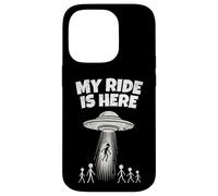 Alien UFO My Ride Is Here Funny Flying Saucer Men Women Kids Custodia per iPhone 14 Pro
