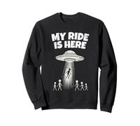 Alien UFO My Ride Is Here Funny Flying Saucer Men Women Kids Felpa