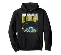 Alien UFO Space No Humanity Extraterrestre Felpa con Cappuccio