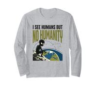 Alien UFO Space No Humanity Extraterrestre Maglia a Manica