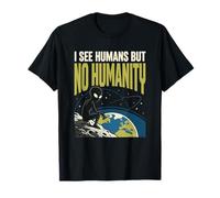Alien UFO Space No Humanity Extraterrestre Maglietta