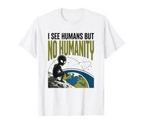 Alien UFO Space No Humanity Extraterrestre Maglietta