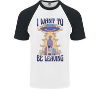 Alien UFO Voglio Andare Via Maglietta Da Baseball S/S Per Uomo