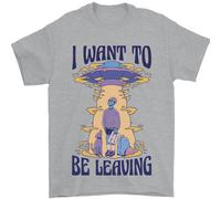Alien UFO Voglio Andare Via Uomo T-Shirt 100% Cotone