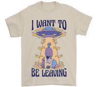 Alien UFO Voglio Andare Via Uomo T-Shirt 100% Cotone