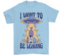Alien UFO Voglio Andare Via Uomo T-Shirt 100% Cotone