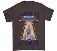 Alien UFO Voglio Andare Via Uomo T-Shirt 100% Cotone