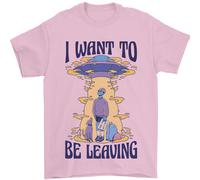 Alien UFO Voglio Andare Via Uomo T-Shirt 100% Cotone
