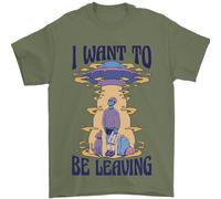 Alien UFO Voglio Andare Via Uomo T-Shirt 100% Cotone
