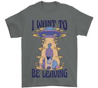 Alien UFO Voglio Andare Via Uomo T-Shirt 100% Cotone