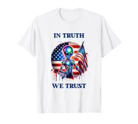 Alien USA Patriot EST 1776 Divertente Sci Fi Liberty Tee Maglietta