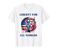 Alien USA Patriot EST 1776 Divertente Sci Fi Liberty Tee Maglietta