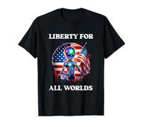 Alien USA Patriot EST 1776 Divertente Sci Fi Liberty Tee Maglietta