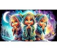 Alien-with-hat-holding-fire Puzzle da 1000 pezzi per adulti Giochi stimolanti e intellettuali Per la famiglia 75x50cm/1000pcs