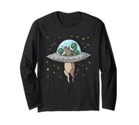 Alieni Che rubano Una Mucca con UFO Maglia a Manica