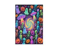 Alieni colorati per Happy Halloween Bandiere decorative da giardino all'aperto Buon Natale banner per la decorazione del patio 28x40 double sided