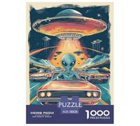 Alieni in Graffiti Puzzle 1000 Pezzi UFO Puzzle Gioco Intelligenza Decorazione Interna in Cartone 100% Riciclato per Adulti Adolescenti E Bambini 38x26cm/1000pcs