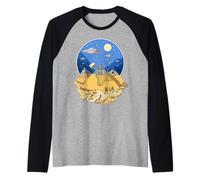 Alieni Spaziali antiche piramidi egizie Alieno UFO Maglia con Maniche Raglan