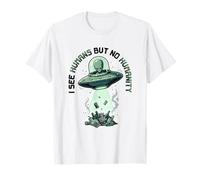 Alieni UFO Spazio Extraterrestre Disco Volante No Humanity Maglietta