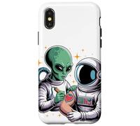 Alieno Astronauta Tatuaggio Cool Divertente Galassia Spazio Tattoo Artist Custodia per iPhone X/XS