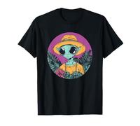 Alieno Con Cappello Nella Giungla Tropical Vibes Maglietta