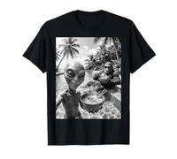 Alieno e Bigfoot Ramen Selfie Piscina Vacanza Estate Maglietta