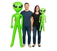Alieno gonfiabile - Prop alieno esplosivo per travestimenti, feste spaziali, Halloween o compleanno, giocattolo gigante o mini alieno UFO per eventi a tema fantascienza (170 cm e 64 cm) (170 cm + 64