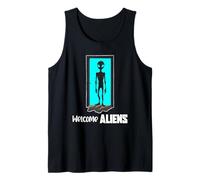 Alieno in Piedi sulla Porta Surreale Sci Fi Design Canotta