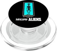 Alieno In Piedi Sulla Porta Surreale Sci Fi Design PopSockets PopGrip per MagSafe