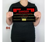 Alieno la Nave Destruct Istruzioni Pannello (A4 Per A1) Metallo Insegna Nostromo