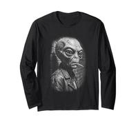 Alieno Ribelle in Giacca di Pelle Stuzzicadenti Sci-Fi Art Maglia a Manica