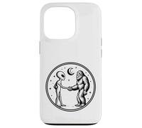 Alieno Spazio Incontro Bigfoot e Stringendo La Mano Custodia per iPhone 13 Pro