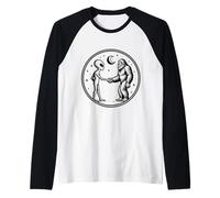 Alieno Spazio Incontro Bigfoot e Stringendo La Mano Maglia con Maniche Raglan