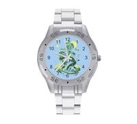 Aliens and Bigfoot - Orologio da polso da uomo, in acciaio inox, alla moda, personalizzato, da donna