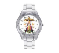Aliens and Weed - Orologio da polso da uomo, alla moda, in acciaio inossidabile, facile da leggere, da donna